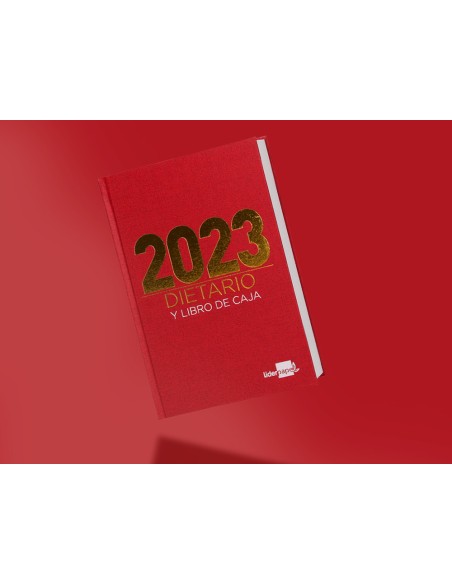 Dietario liderpapel 15x215 cm 2023 cuarto papel 70 gr color rojo