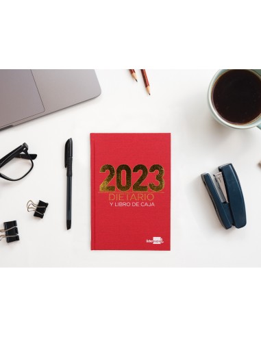 Dietario liderpapel 15x215 cm 2023 cuarto papel 70 gr color rojo