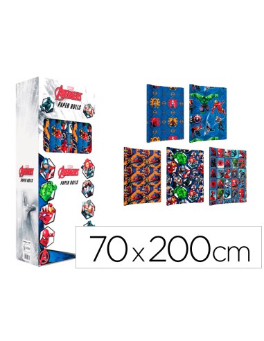 Papel de regalo basika marvel rollo de 70 x 200 cm 60 gr modelos surtidos