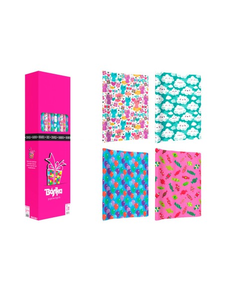 Papel de regalo basika infantil rollo de 100 x 300 cm modelos surtidos
