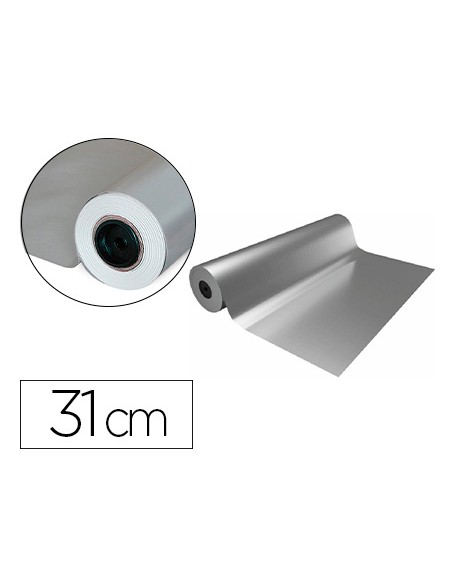 Papel de regalo basika metalizado plata bobina 31 cm