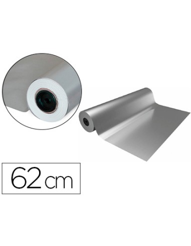 Papel de regalo basika metalizado plata bobina 62 cm