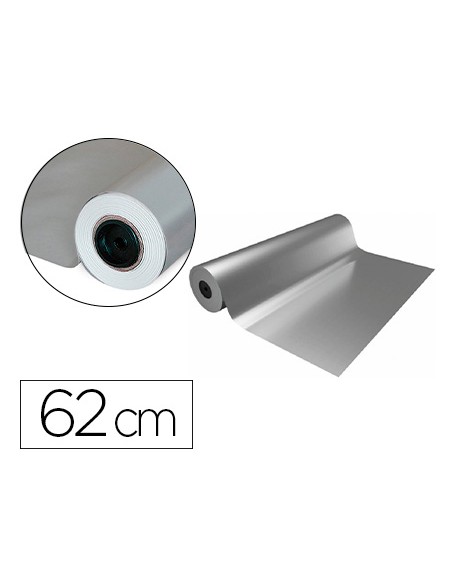 Papel de regalo basika metalizado plata bobina 62 cm