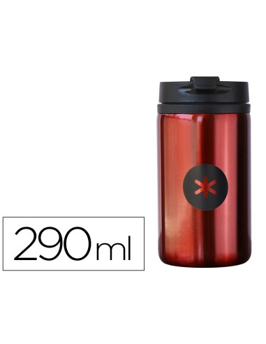 Vaso antartik acero inoxidable con tapa dosificador de seguridad y base acolchada 290 ml color rojo