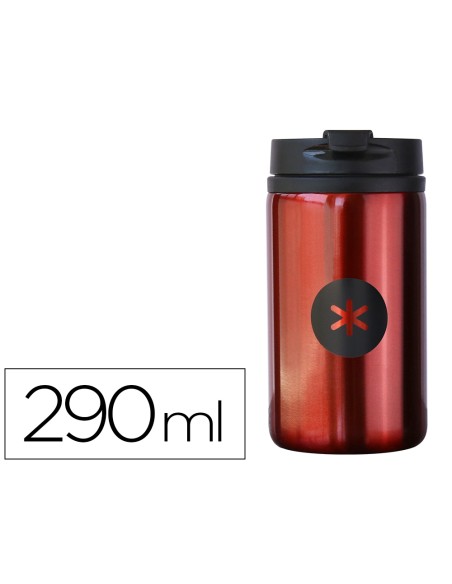 Vaso antartik acero inoxidable con tapa dosificador de seguridad y base acolchada 290 ml color rojo