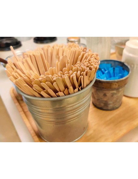 Paletina agitadora de madera 14 cm para el cafe con funda individual bolsa de 1000 unidades