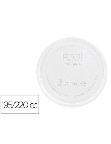 Tapa de plastico biodegradable para vaso de 195 220 cc paquete de 100 unidades