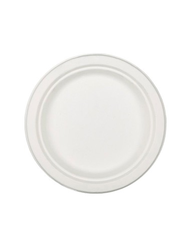 Plato de fibra natural nupik biodegradable blanco 17 cm de diametro apto microondas paquete de 50 unidades