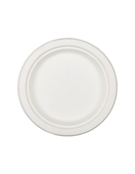 Plato de fibra natural nupik biodegradable blanco 17 cm de diametro apto microondas paquete de 50 unidades