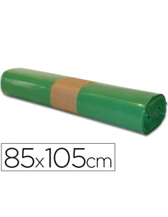 Bolsa basura industrial verde 85x105cm galga 110 rollo de 10 unidades
