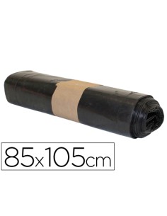 Bolsa basura industrial biznaga negra 85x105cm galga 120 rollo de 10 unidades