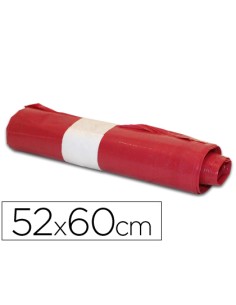 Bolsa basura domestica roja 52x60cm galga 70 rollo de 20 unidades