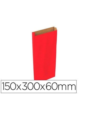 Sobre papel basika kraft rojo con fuelle s 150x300x60 mm paquete de 25 unidades