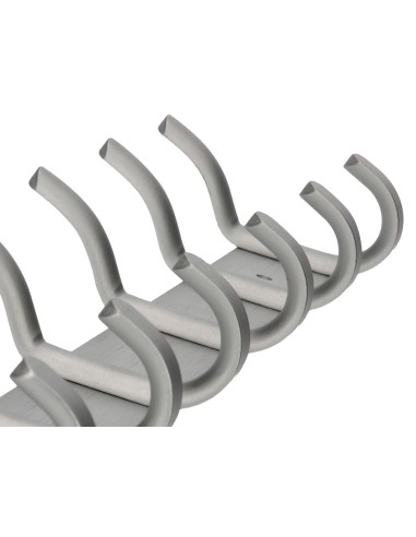 Perchero liderpapel pared metalico 6 colgadores color plata mate 430x88x55 mm