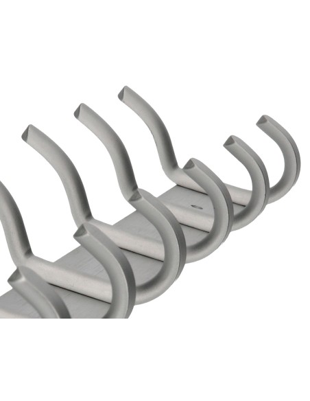 Perchero liderpapel pared metalico 6 colgadores color plata mate 430x88x55 mm