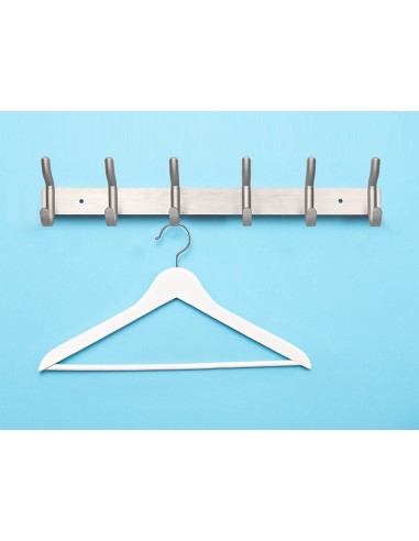 Perchero liderpapel pared metalico 6 colgadores color plata mate 430x88x55 mm