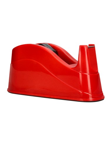 Portarrollo sobremesa q connect plastico para cintas de 66 mt color rojo 220x100x70 mm