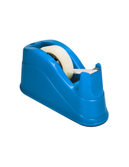 Portarrollo sobremesa q connect plastico para cintas de 66 mt color azul 220x100x70 mm