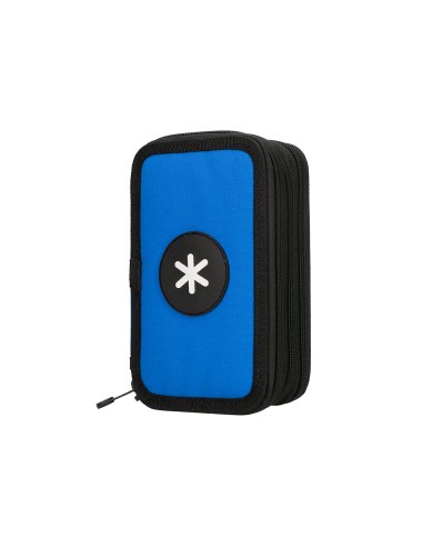 Plumier escolar antartik triple color azul 36 piezas