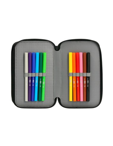 Plumier escolar antartik triple color azul 36 piezas