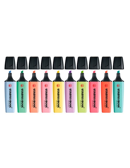 Rotulador stabilo boss fluorescente 70 pastel expositor de 45 unidades colores surtidos