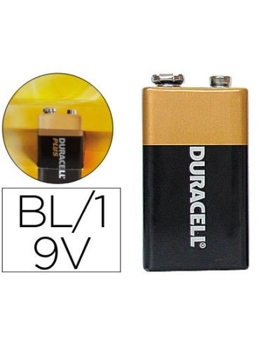 Pila duracell alcalina plus 9v blister con 1 unidad
