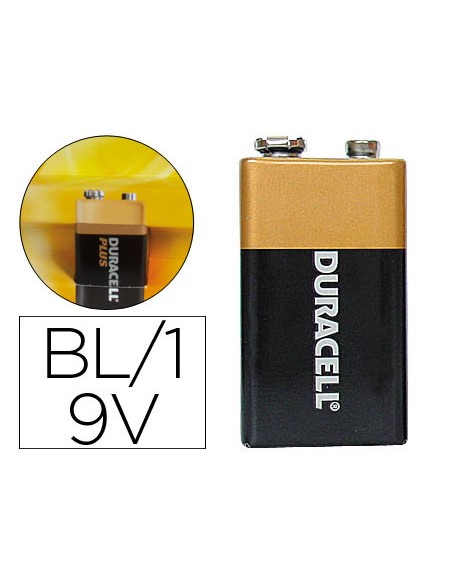 Pila duracell alcalina plus 9v blister con 1 unidad
