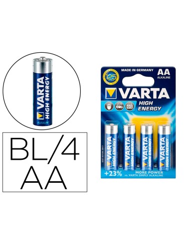 Pila varta alcalina longlife power aa tipo lr 06 blister de 4 unidades