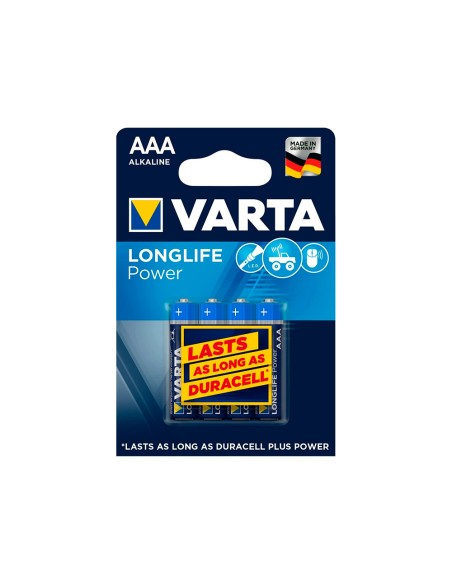 Pila varta alcalina longlife power aaa tipo lr 03 blister de 4 unidades