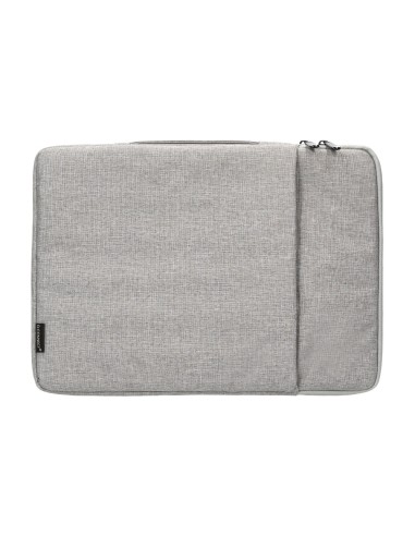 Funda para portatil q connect 133 con asa 1 bolsillo exterior con cremallera color gris 350x250x25 mm
