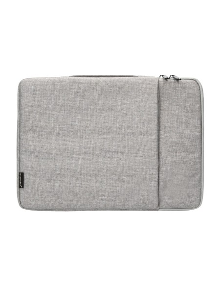 Funda para portatil q connect 133 con asa 1 bolsillo exterior con cremallera color gris 350x250x25 mm