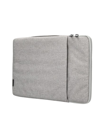 Funda para portatil q connect 133 con asa 1 bolsillo exterior con cremallera color gris 350x250x25 mm