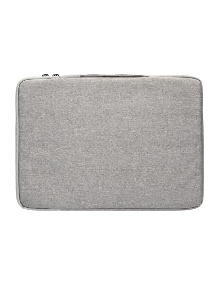 Funda para portatil q connect 133 con asa 1 bolsillo exterior con cremallera color gris 350x250x25 mm