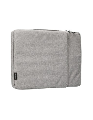 Funda para portatil q connect 133 con asa 1 bolsillo exterior con cremallera color gris 350x250x25 mm