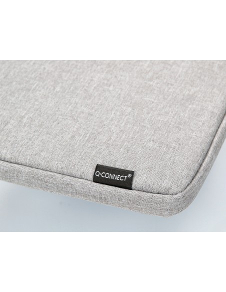 Funda para portatil q connect 133 con asa 1 bolsillo exterior con cremallera color gris 350x250x25 mm