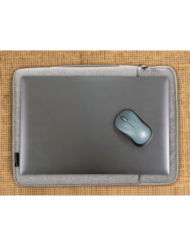Funda para portatil q connect 133 con asa 1 bolsillo exterior con cremallera color gris 350x250x25 mm