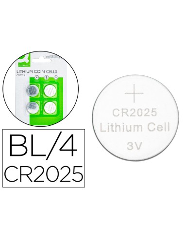 Pila q connect tipo boton litio cr2025 3v blister de 4 unidades
