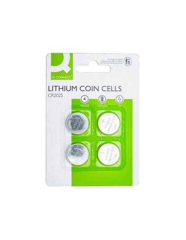Pila q connect tipo boton litio cr2025 3v blister de 4 unidades