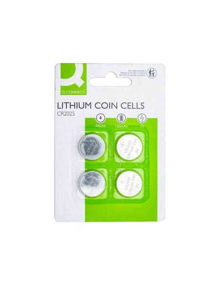 Pila q connect tipo boton litio cr2025 3v blister de 4 unidades