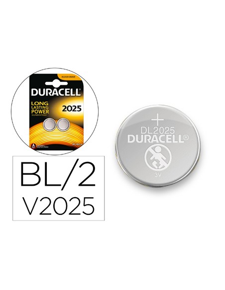 Pila duracell alcalina boton cr2025 blister 2 unidades