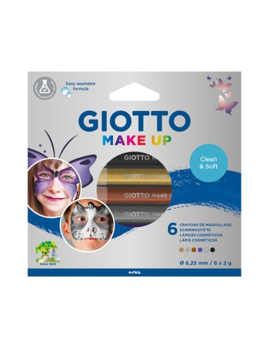 Set giotto make up 6 lapices cosmeticos colores metalicos