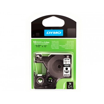 Cinta dymo negro blanco 12mm x35 mt d1 nylon