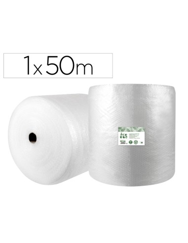 Plastico burbuja liderpapel ecouse 1x50m 30 de plastico reciclado