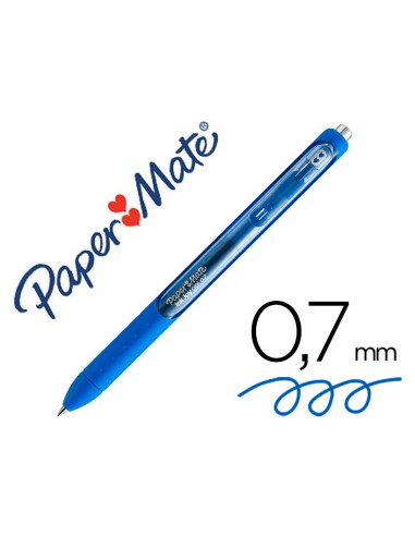 Boligrafo paper mate inkjoy retractil gel pen 07mm azul punta de bola trazo 035mm