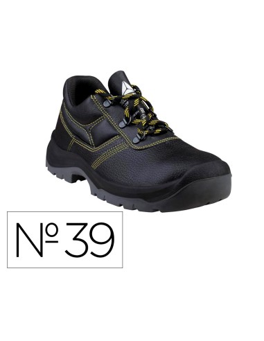 Zapatos de seguridad deltaplus piel crupon pigmentada suela pu bi densidad color negro talla 39