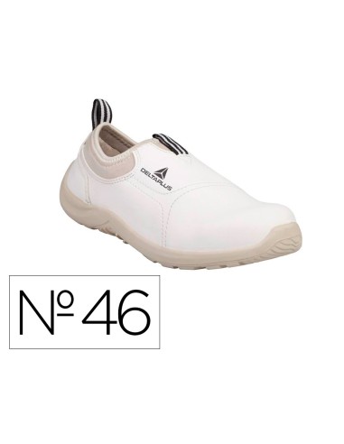 Zapatos de seguridad deltaplus microfibra pu suela pu mono densidad color blanco talla 46