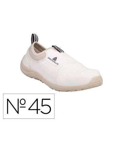 Zapatos de seguridad deltaplus microfibra pu suela pu mono densidad color blanco talla 45