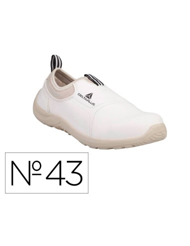 Zapatos de seguridad deltaplus microfibra pu suela pu mono densidad color blanco talla 43