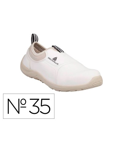 Zapatos de seguridad deltaplus microfibra pu suela pu mono densidad color blanco talla 35