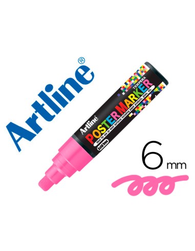 Rotulador artline poster marker epp 6 ros flu punta redonda 6 mm color rosa fluor